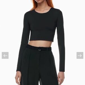 Aritzia Black Long Sleeve Crop Top